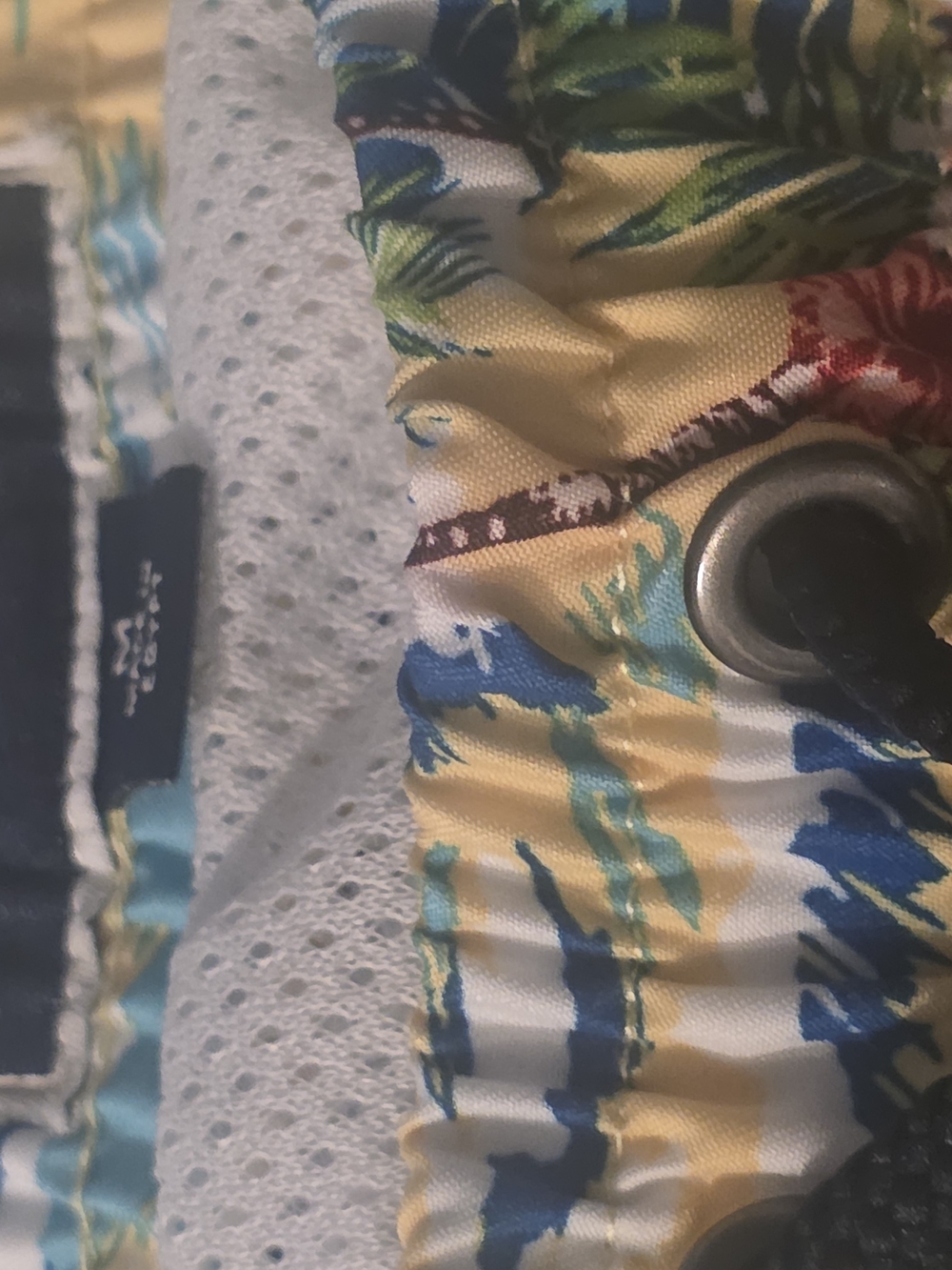Men's Yellow Tropical Bulldog Print Swim Trunks - Picture 4 of 4